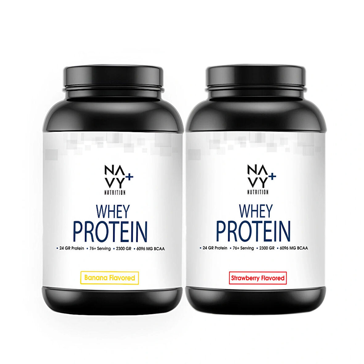 Navy Plus Nutrition 2 Adet 2300 Gr Whey Protein Tozu (Çilek ve Muz Aromalı)