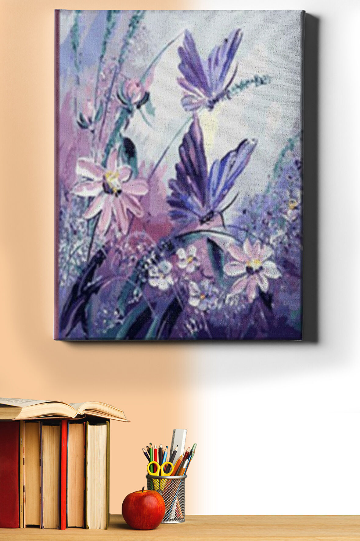 Sayılarla Boyama Seti Kasnaklı Papatya Ve Kelebekler 40 X 50 Cm