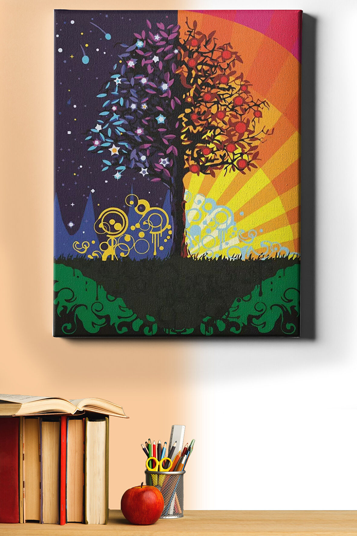 Sayılarla Boyama Seti Kasnaklı Zaman Döngüsü 60 X 75 Cm