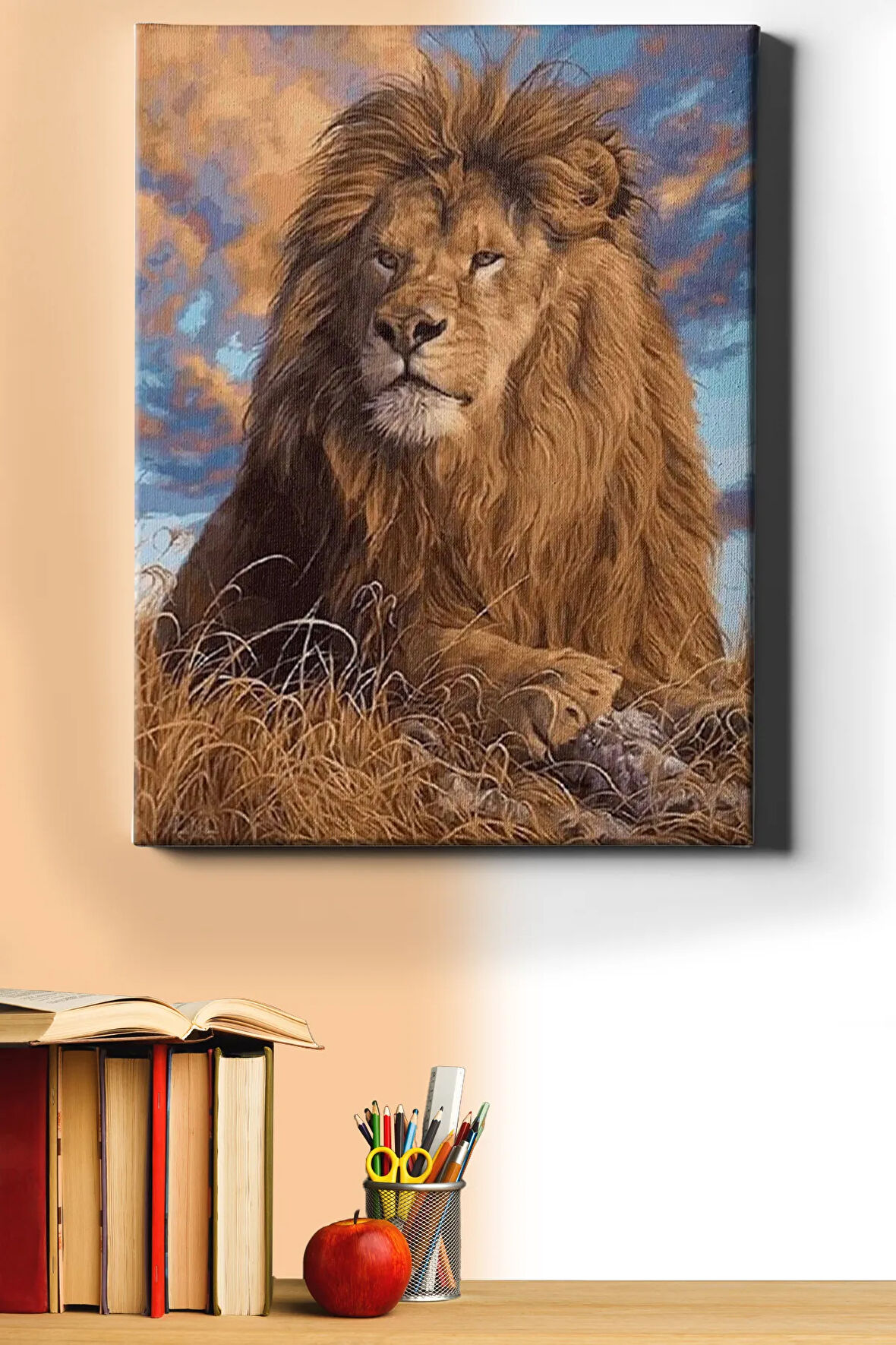 Sayılarla Boyama Seti Kasnaklı Aslan Kral 40 X 50 Cm