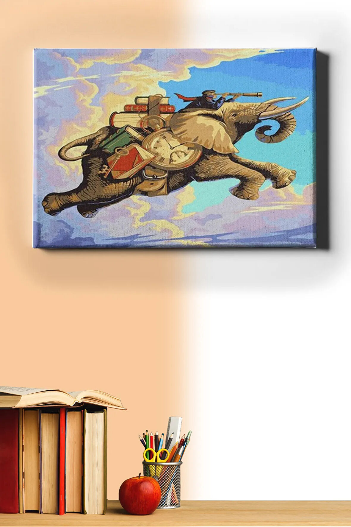 Sayılarla Boyama Seti Kasnaklı Ucan Fil 60 X 75 Cm