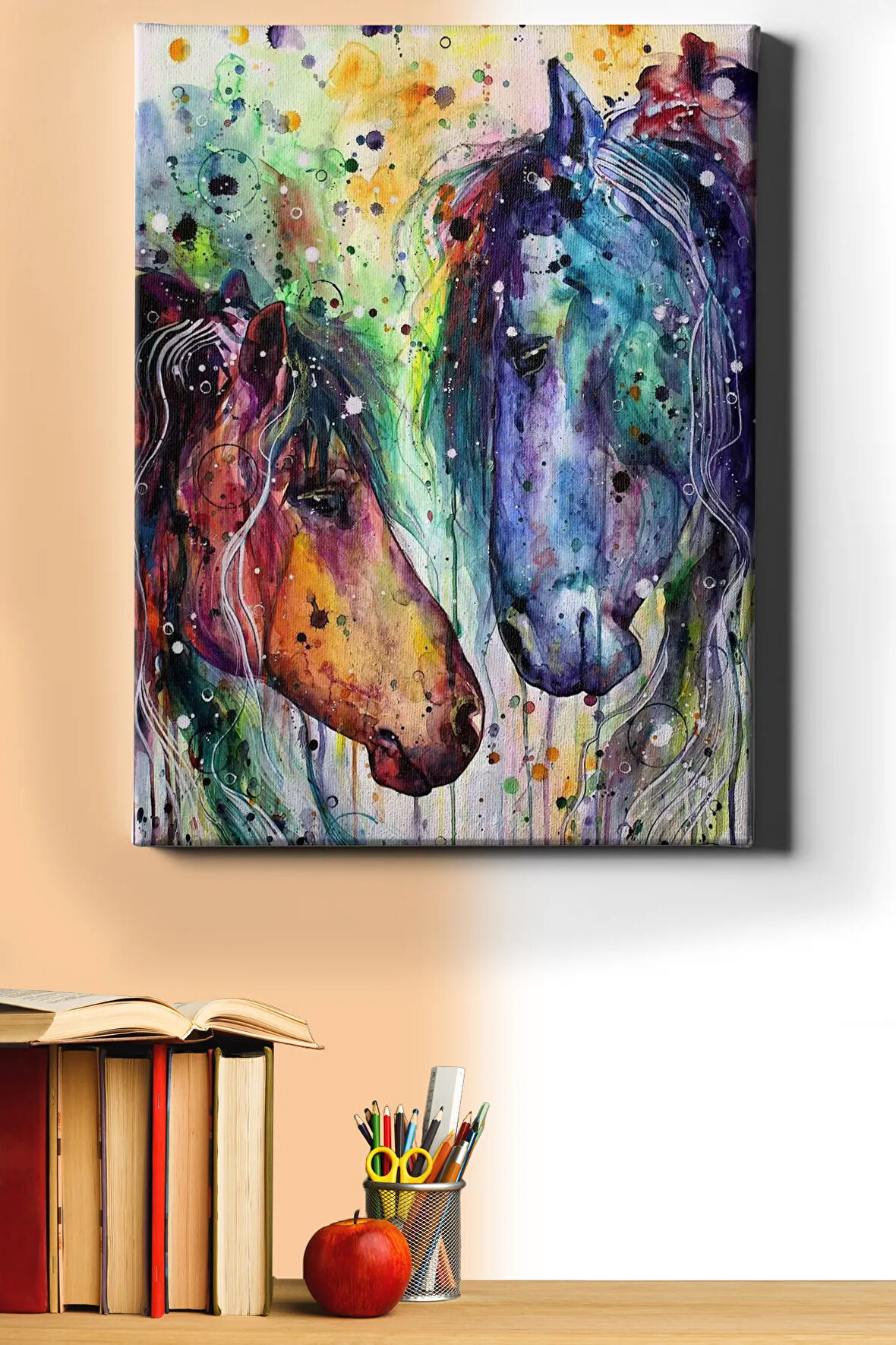 Sayılarla Boyama Seti Kasnaklı Soyut Atlar 60 X 75 Cm