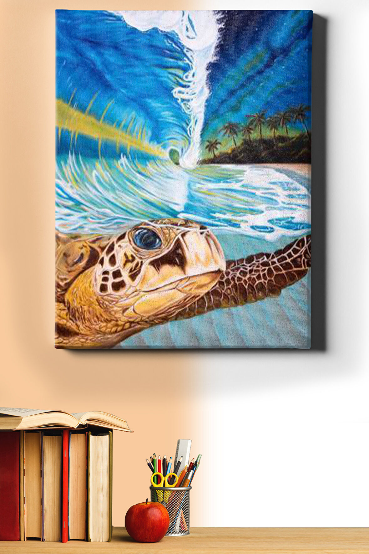 Sayılarla Boyama Seti Kasnaklı Sahildeki Karetta 60 X 75 Cm