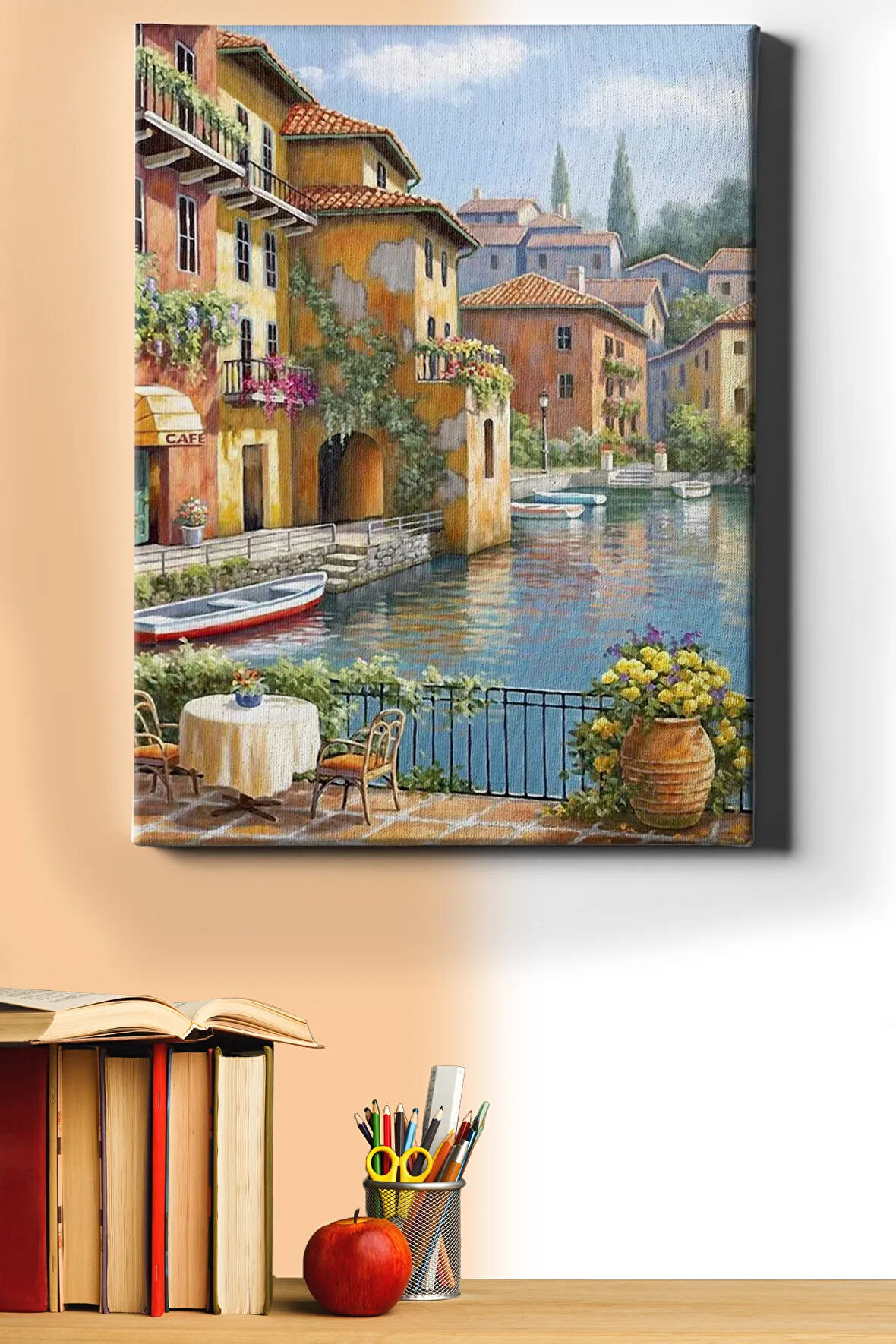 Sayılarla Boyama Seti Kasnaklı Kıyı Evleri 40 X 50 Cm