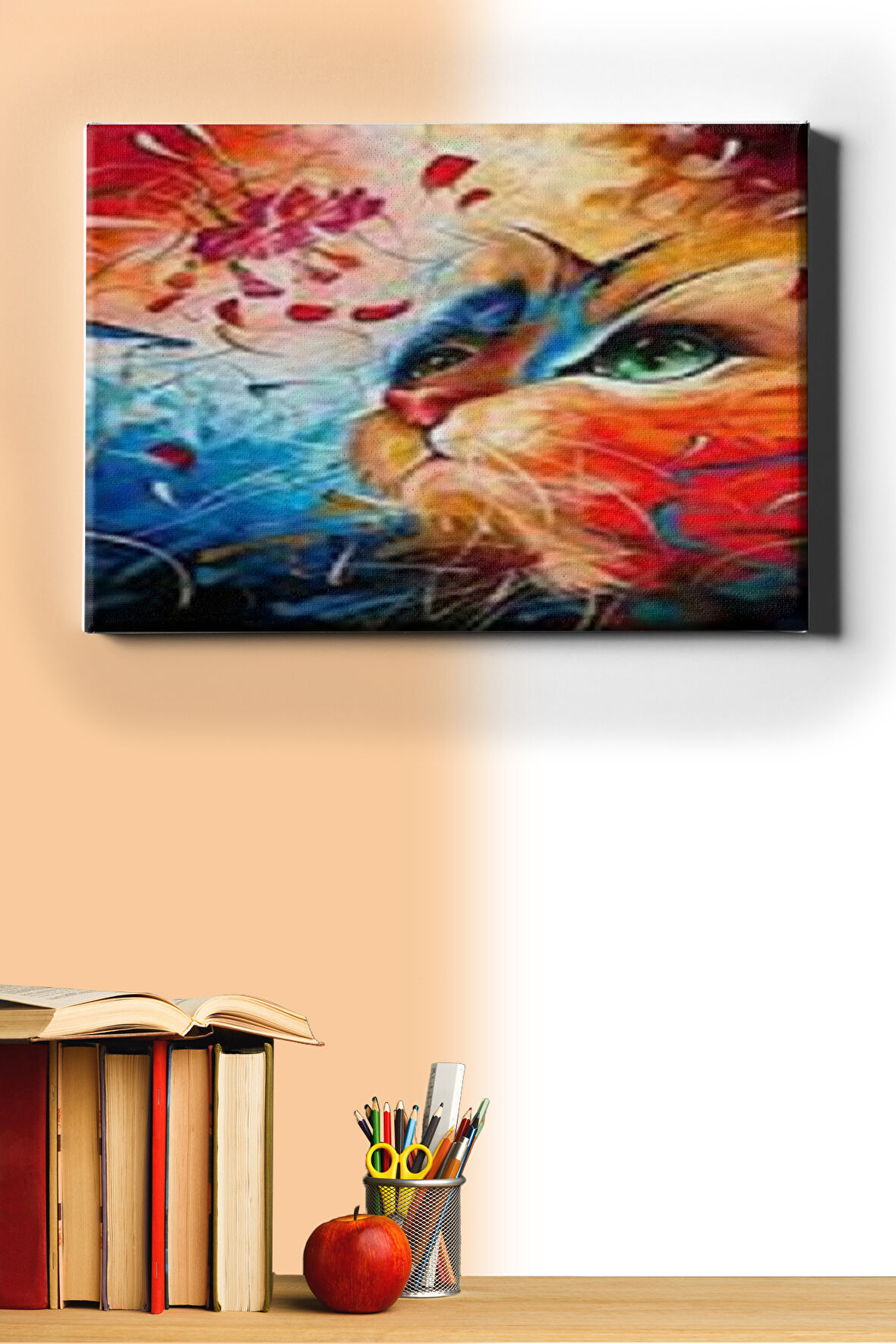 Sayılarla Boyama Seti Kasnaklı Renkli Kedi 1 50 X 65 Cm