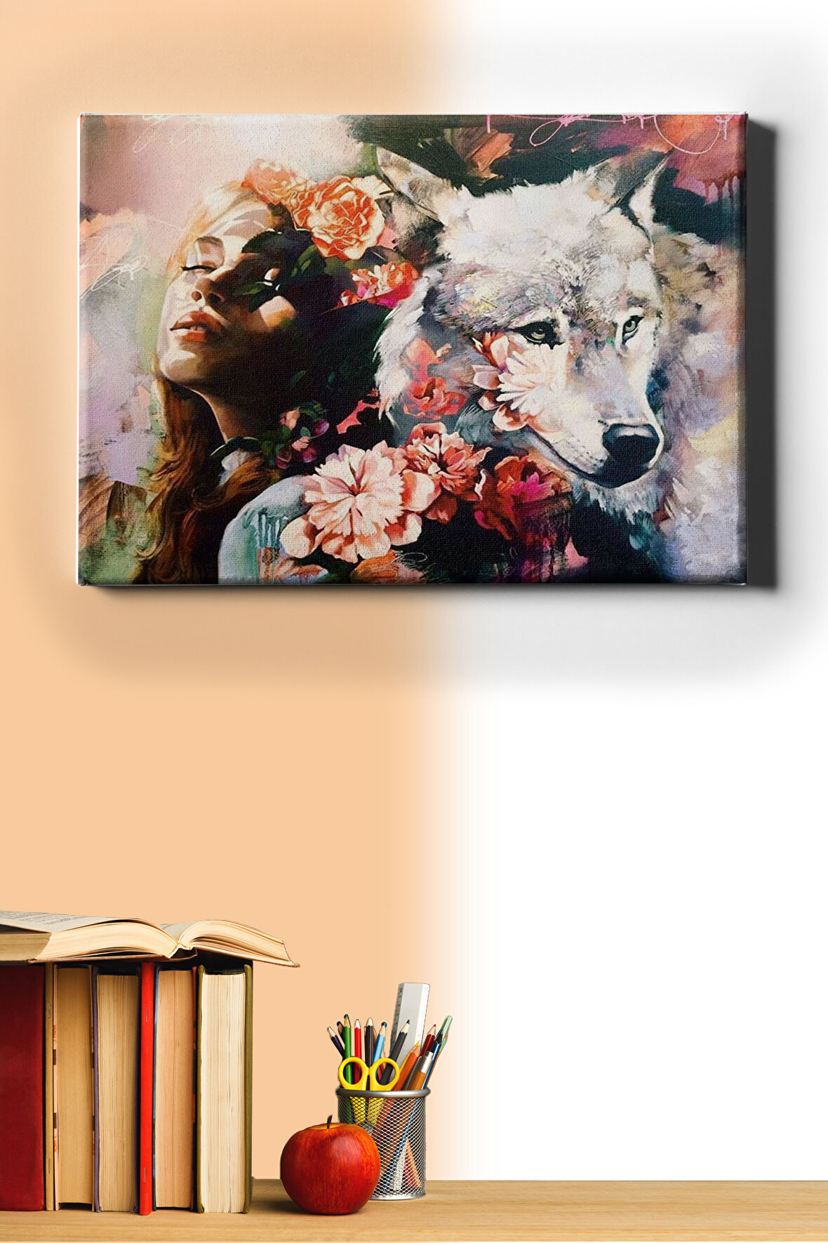 Sayılarla Boyama Seti Kasnaklı Kurt Ve Kadın 60 X 75 Cm