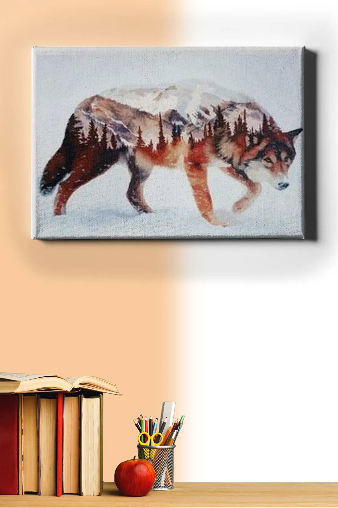 Sayılarla Boyama Seti Kasnaklı Soyut Kurt 60 X 75 Cm