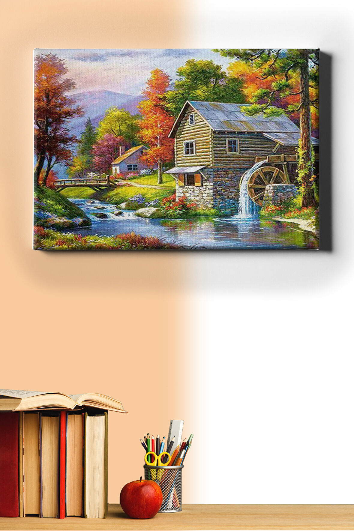 Sayılarla Boyama Seti Kasnaklı Değirmenli Ev 60 X 75 Cm
