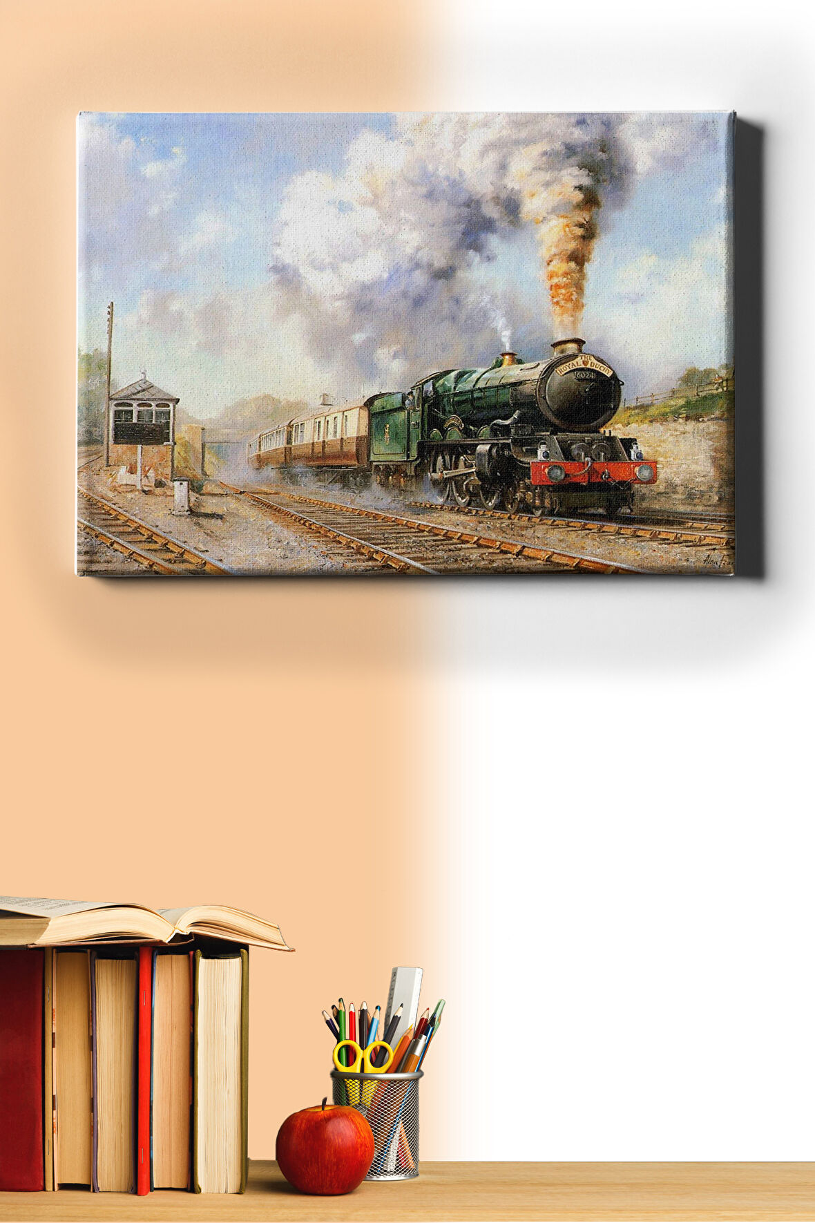 Sayılarla Boyama Seti Kasnaklı Lokomotif 40 X 50 Cm