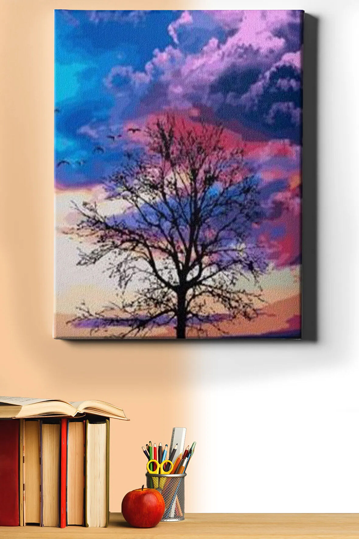 Sayılarla Boyama Seti Kasnaklı Yalnız Ağaç 60 X 75 Cm