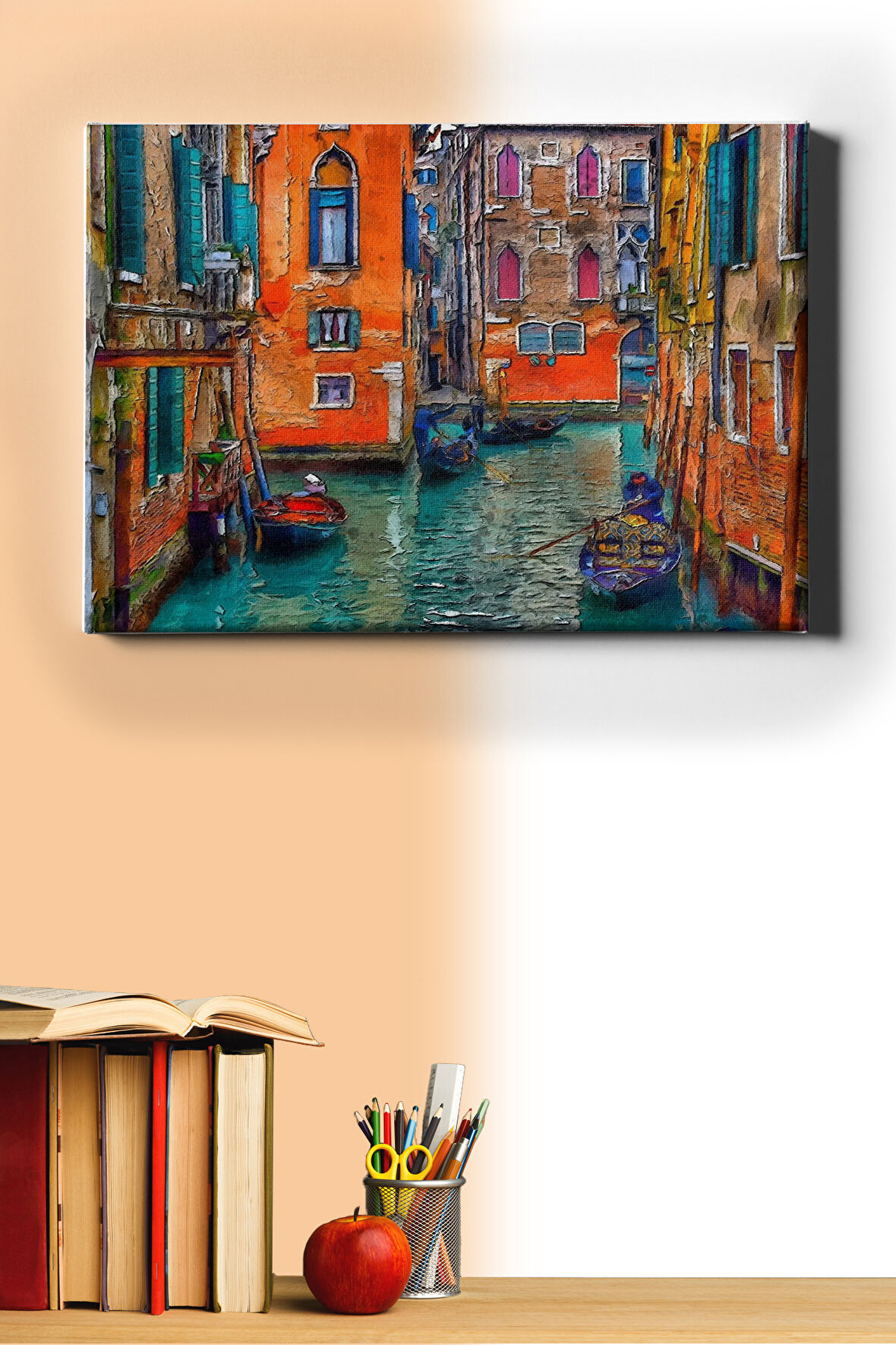 Sayılarla Boyama Seti Kasnaklı Venedik'te Gondollar 60 X 75 Cm