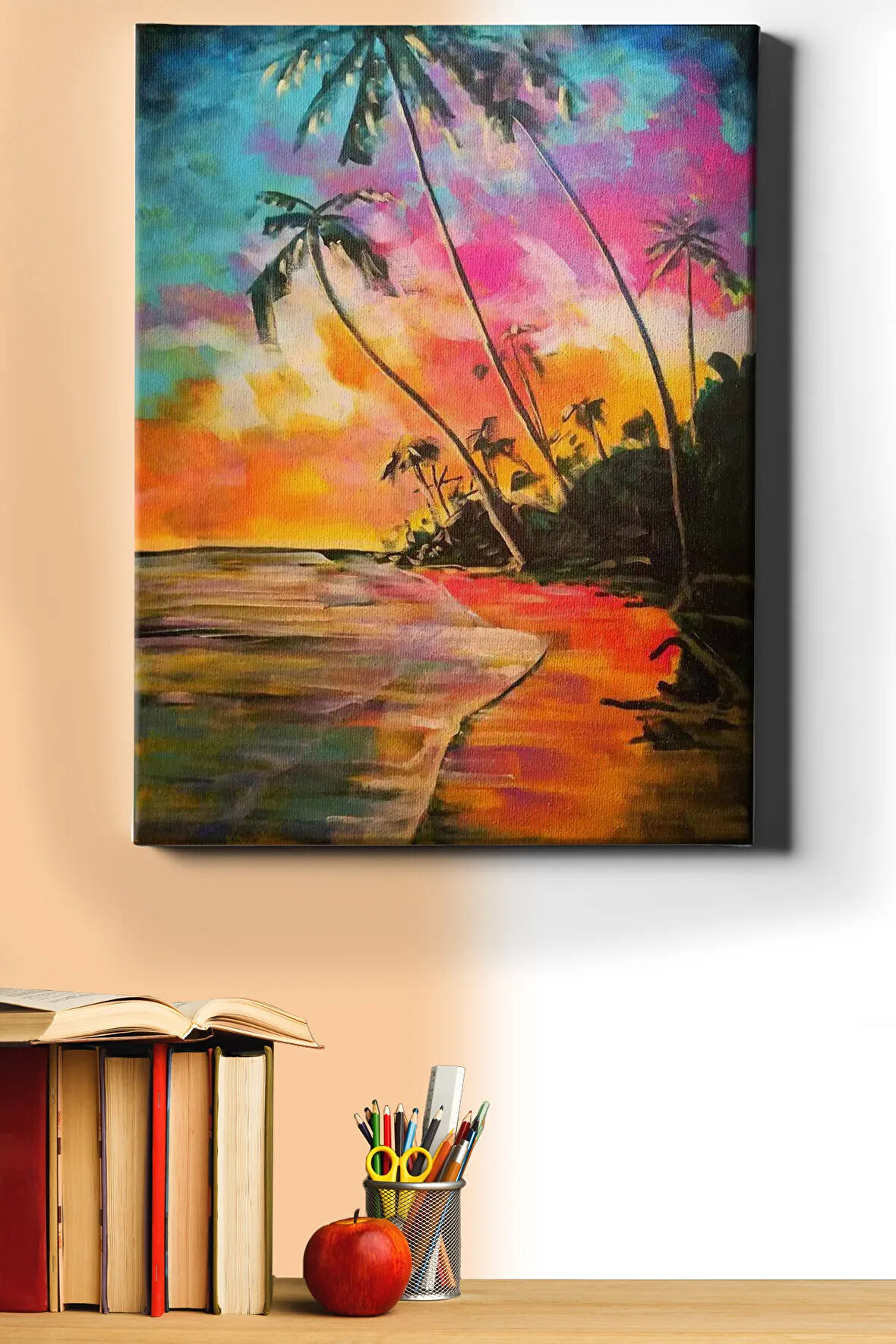 Sayılarla Boyama Seti Kasnaklı Palmiye Adası 60 X 75 Cm