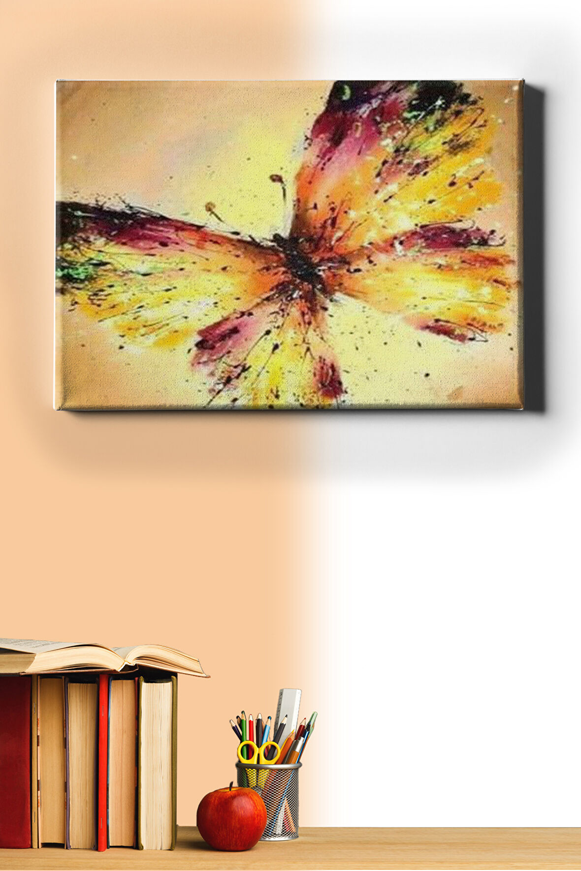 Sayılarla Boyama Seti Kasnaklı Sarı Kelebek 60 X 75 Cm