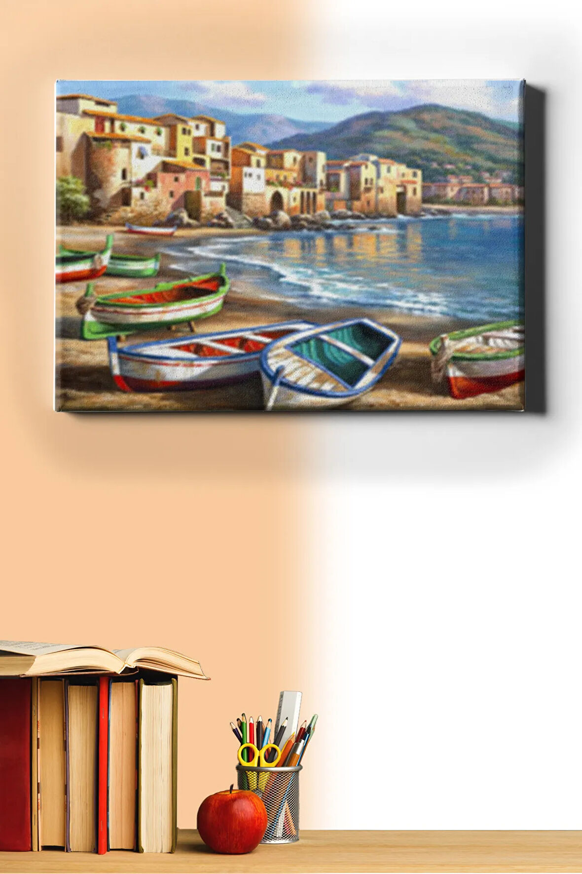 Sayılarla Boyama Seti Kasnaklı Kayık Liman 40 X 50 Cm