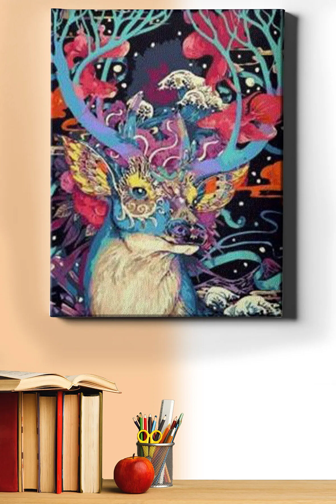 Sayılarla Boyama Seti Kasnaklı Soyut Geyik 60 X 75 Cm