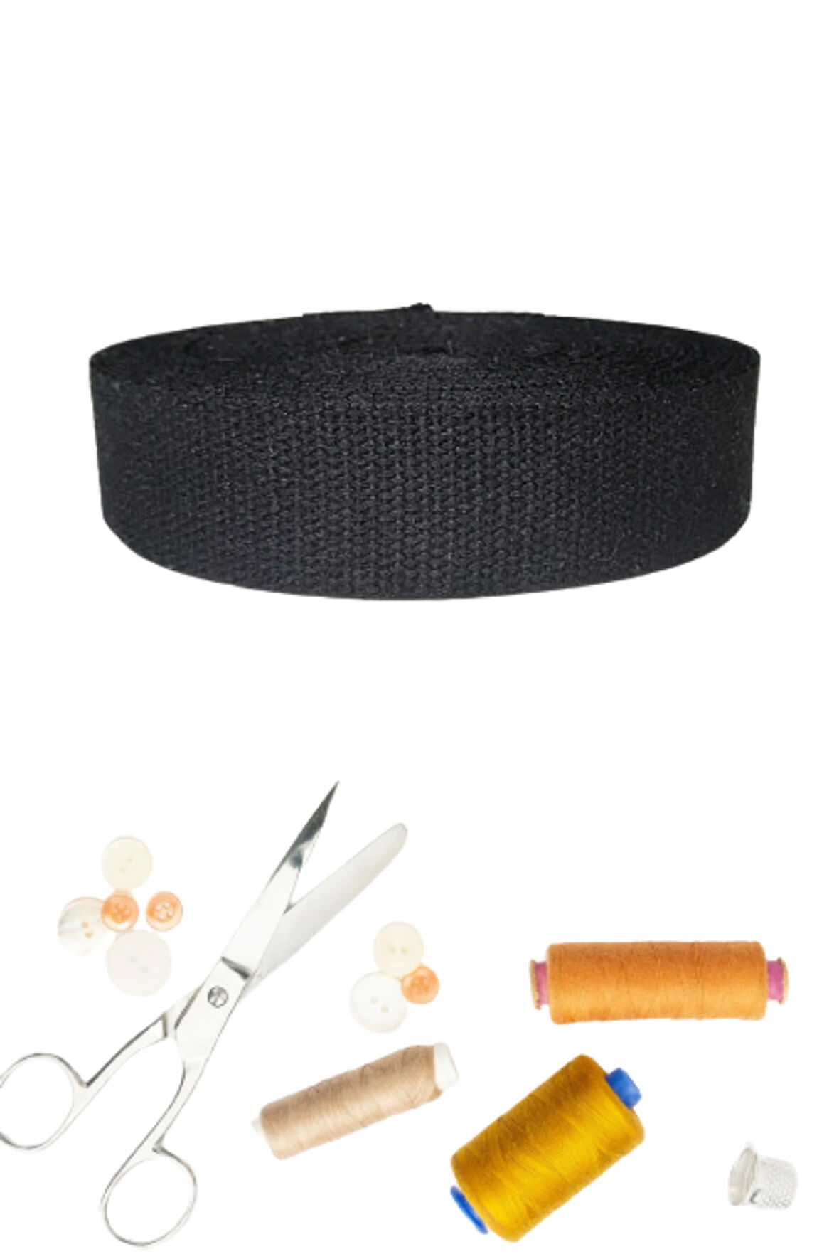 Dar Dokuma Siyah 4 CM X 5 MT Pamuklu Kolon Kayış