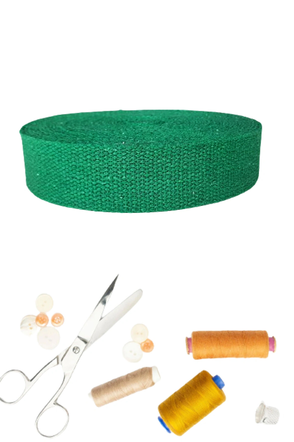 Dar Dokuma Yeşil 4 CM X 5 MT Pamuklu Kolon Kayış