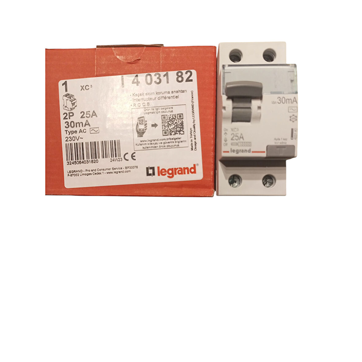 legrand 2P 25A 30m. AAC tipi 230V kaçak akım  koruma anahtarı