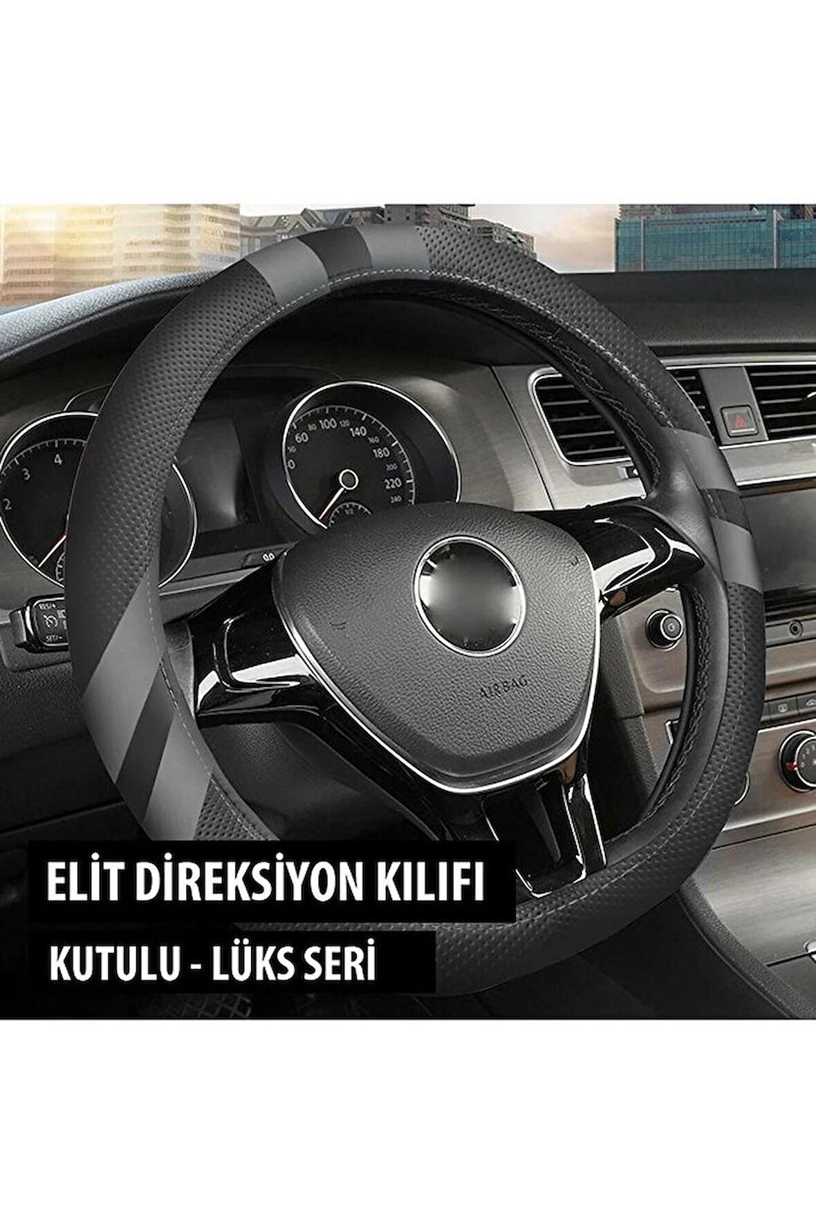 Daewoo Nubira Uyumlu Elit Geçmeli Direksiyon Kılıfı Füme