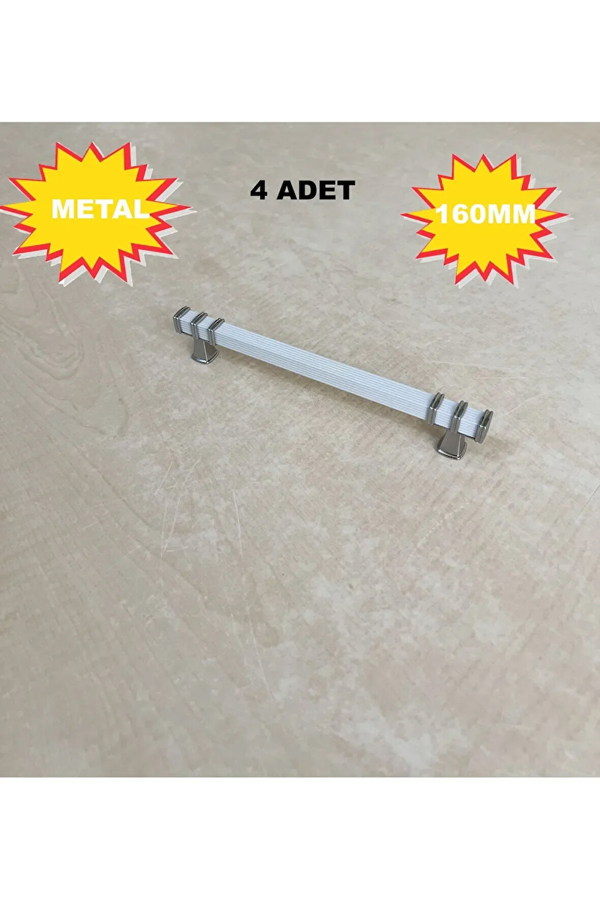 160mm Nehir Model Mobilya Mutfak Çekmece Dolap Dolabı Kulpu Kulbu Kulpları 4 Adet Beyaz