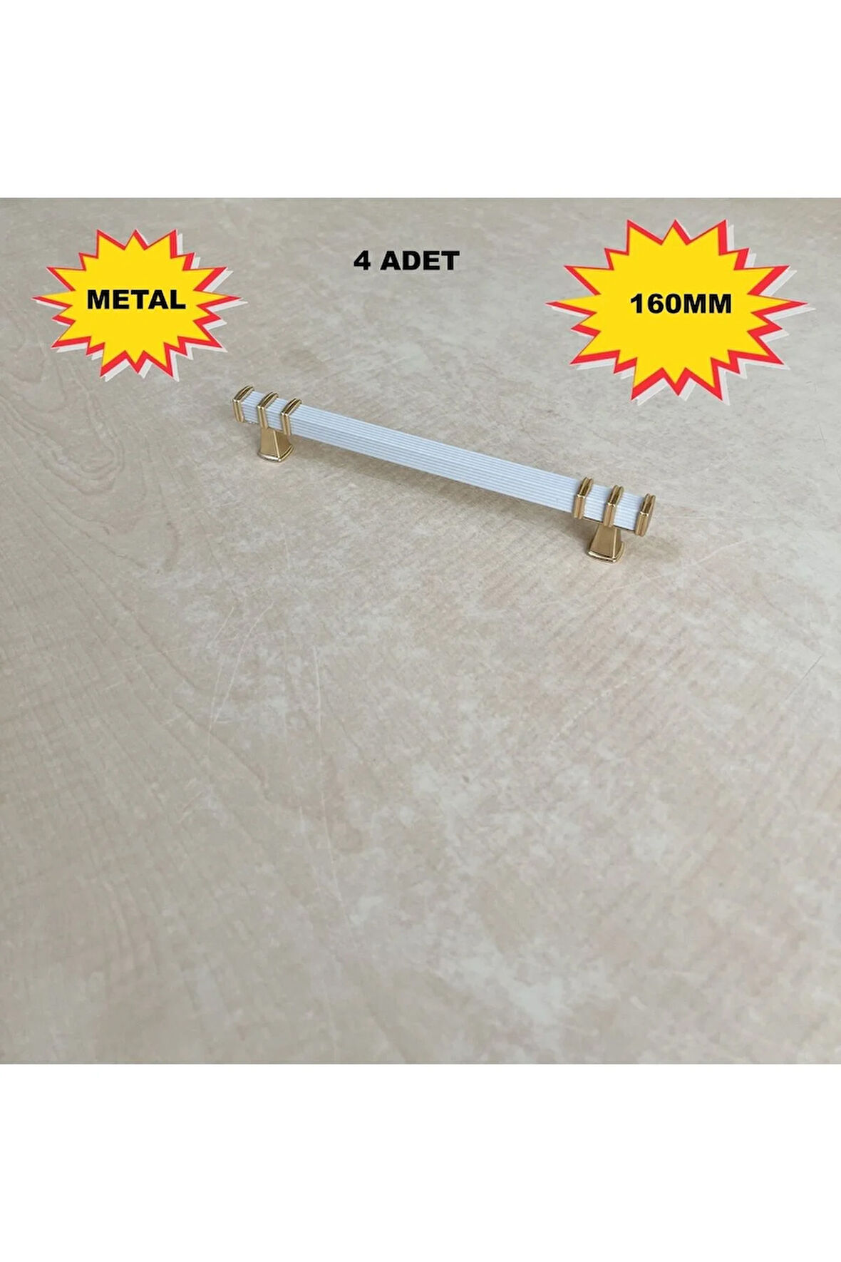 160mm Nehir Model Mobilya Mutfak Çekmece Dolap Dolabı Kulpu Kulbu Kulplar 4 Adet Beyaz Gold