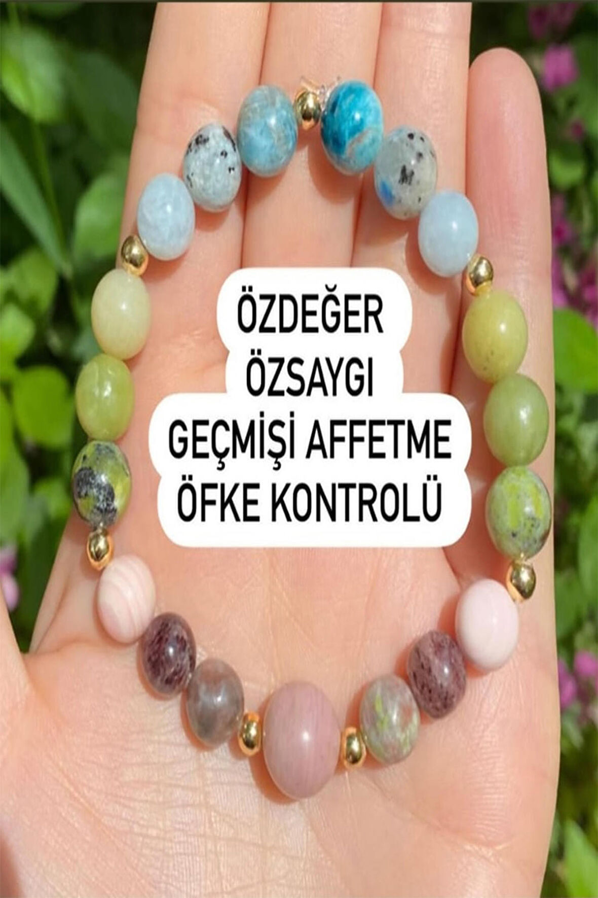 Doğal Taş Özdeğer Özsaygı Geçmişi Affetme ve Öfke Kontrolü Bilekliği