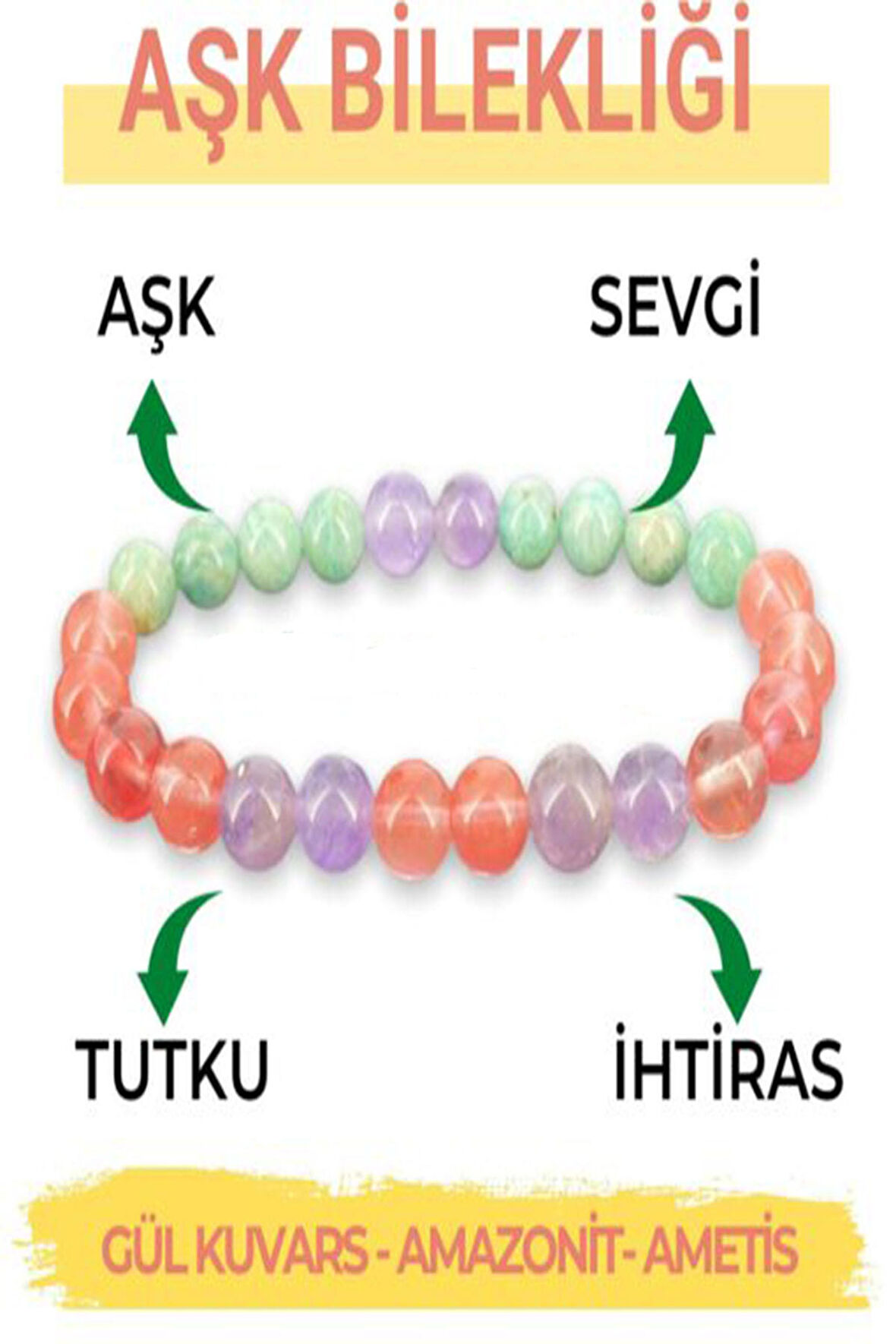 Aşk Doğal Taş Bileklik