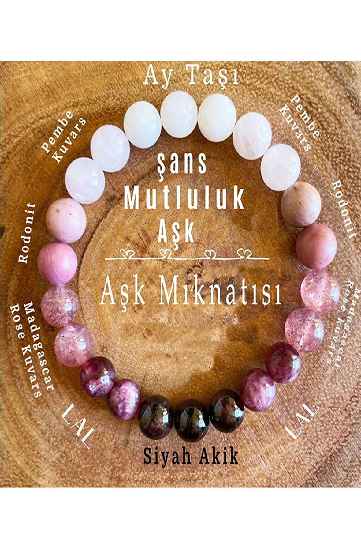 Doğal  Taş Aşk Ve Şans Mıknatısı Bilekliği