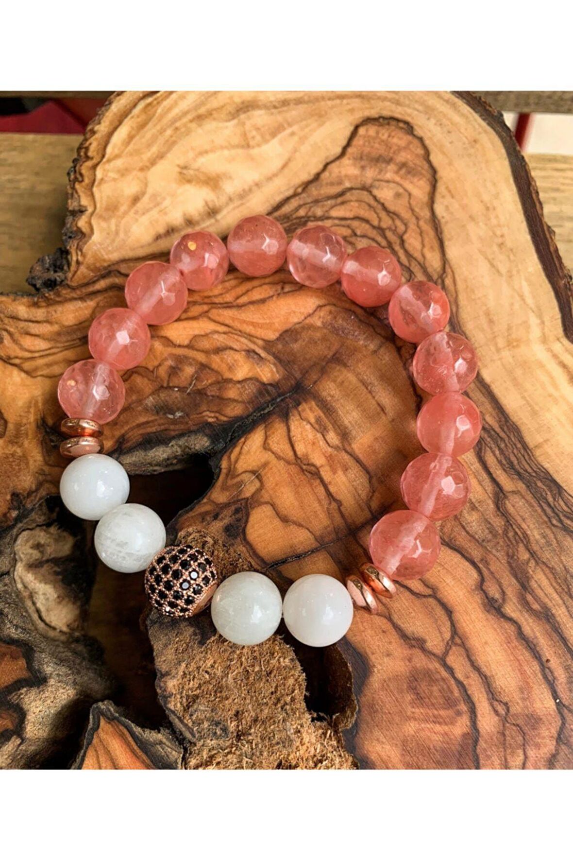 Pembe Kuvars Ve Aytaşı Bilekliğimiz