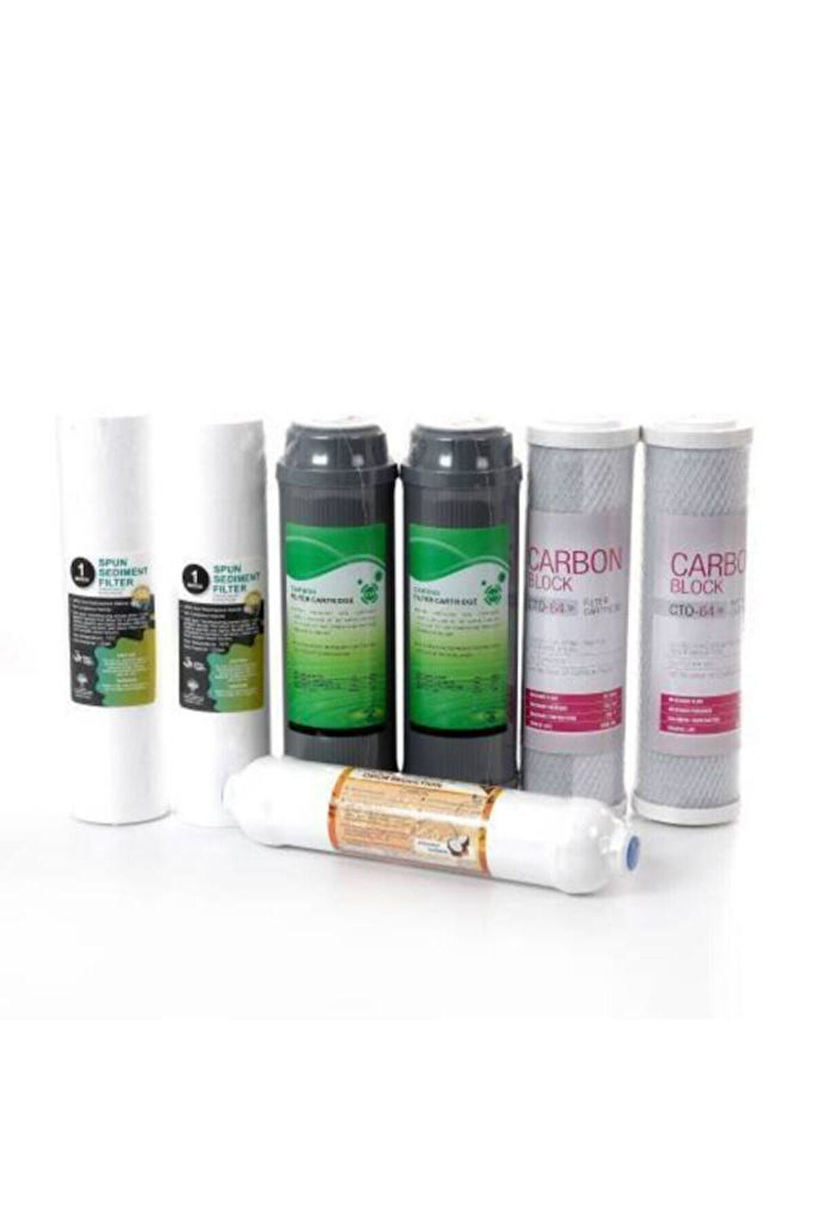 Çift Karbonlu Su Arıtma Filtresi 1 Yıllık Filtre Seti Gac Karbon + Blok Karbonlu Filtre Seti