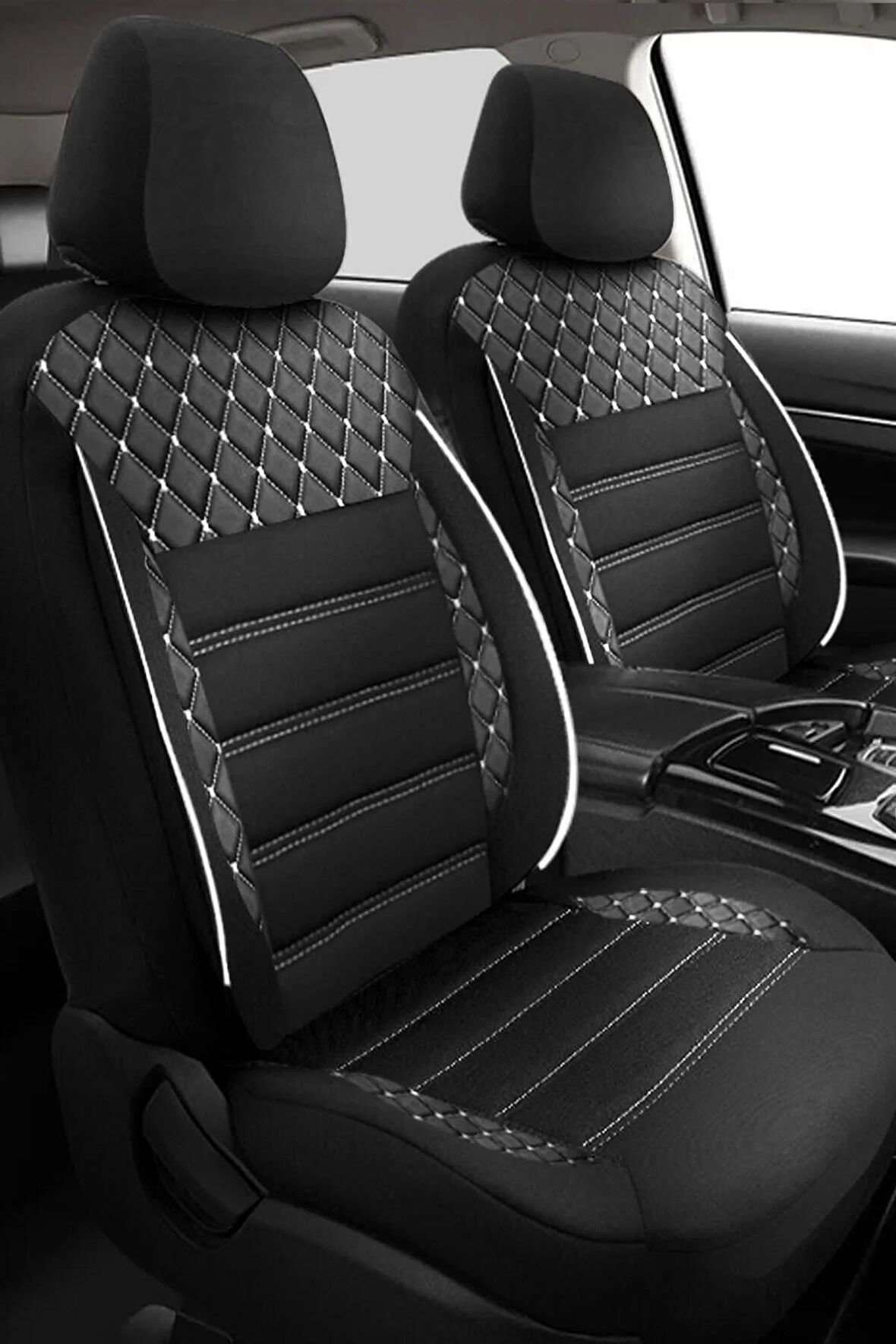 Safir Beyaz Tay Tüyü Mitsubishi Lancer Uyumlu Oto Koltuk Kılıfı