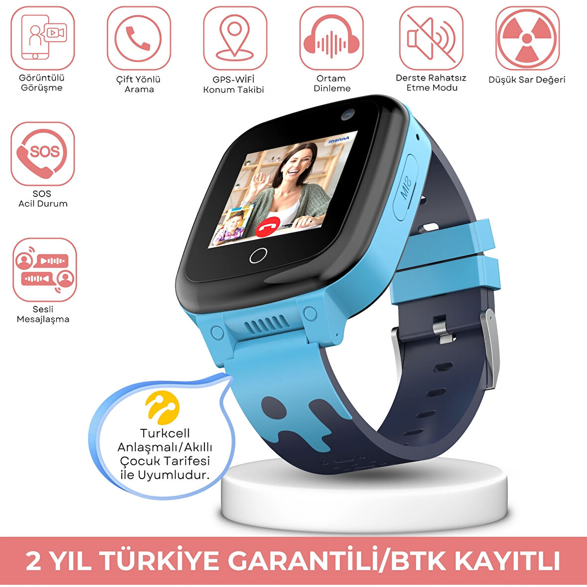NEO25 4G Akıllı Çocuk Saati Sim Kartlı ve Görüntülü Görüşme Gps Özellikli(Btk Kayıtlı-Yerli Üretim)