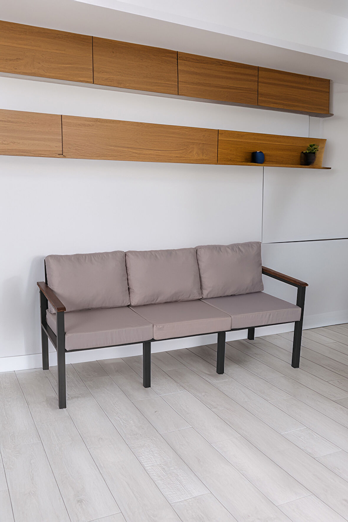 NEOKAS Bahce Mobilyası, Modern Balkon Mobilyası, Kafe Oturma Takımı, Teras Koltugu, 1 üçlü Koltuk