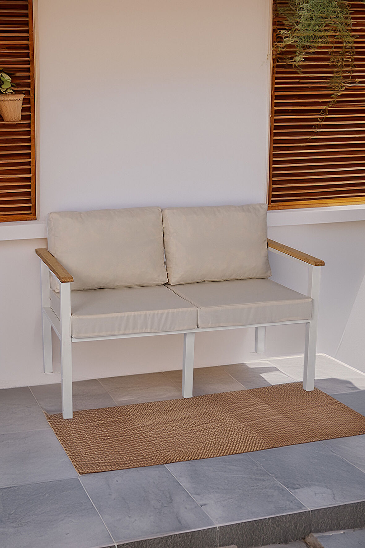 NEOKAS Metal Bahçe Oturma Grubu, Balkon Takımı, Kafe Koltuğu, Bekleme Alanı Koltuğu, 1 Adet ikili Koltuk