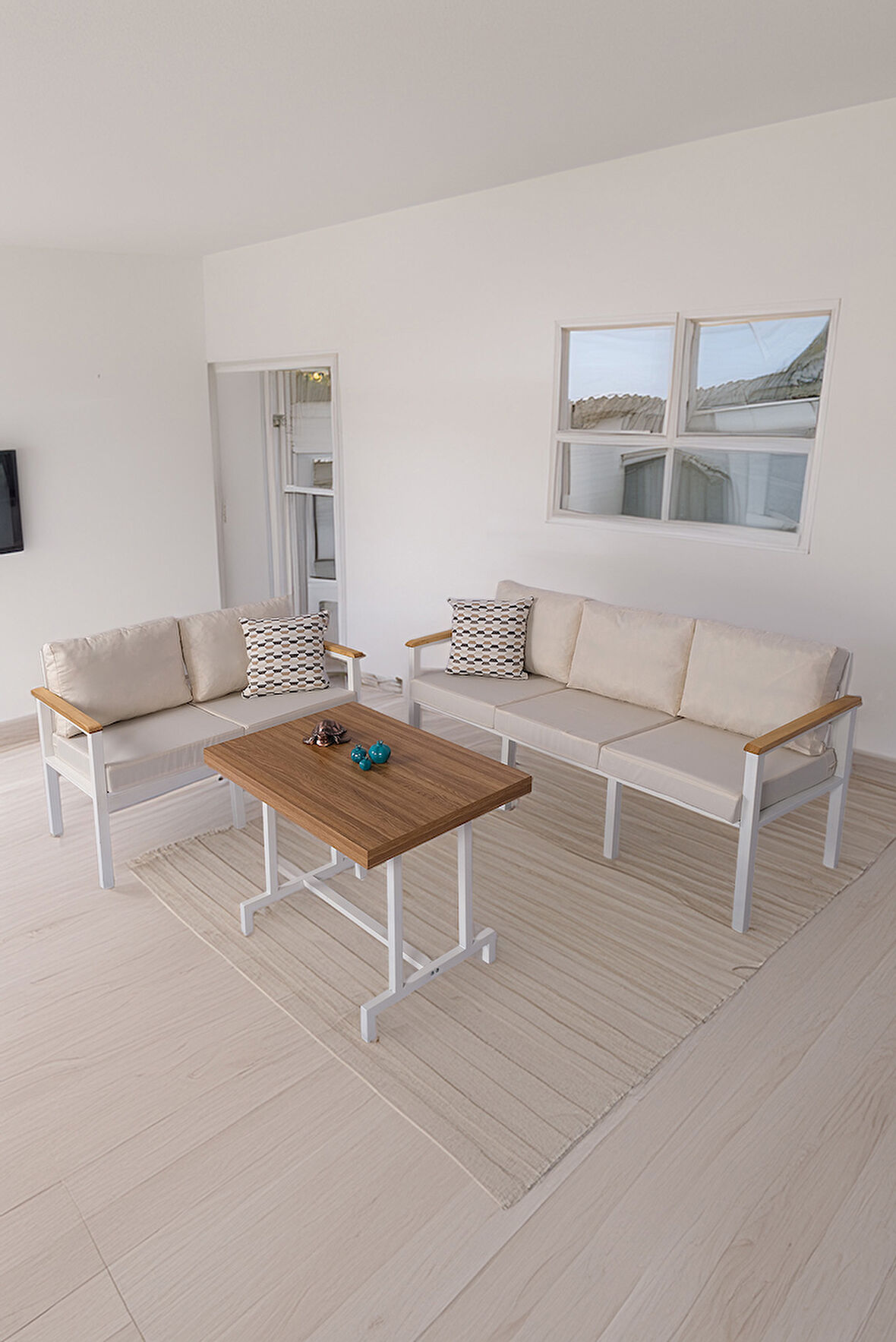 NEOKAS  Balkon Mobilyası, Bahçe Takımı, Kafe Koltuğu, Bekleme Alanı Koltuğu, 2 + 3 + Masa