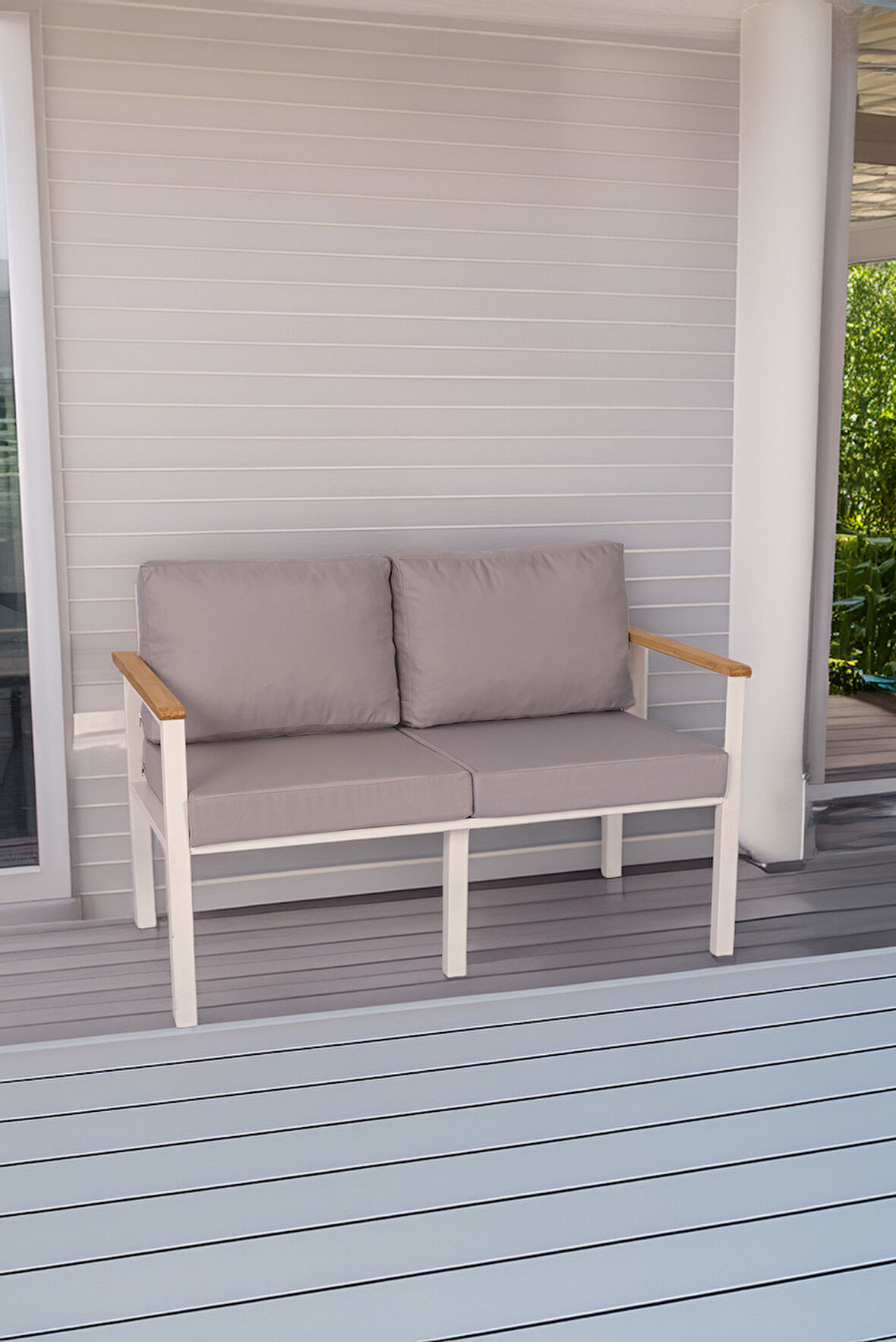 NEOKAS  Balkon Mobilyası, Bahçe Takımı, 1 ikili Koltuk, Kafe Koltuğu, Bekleme Alanı Koltuğu