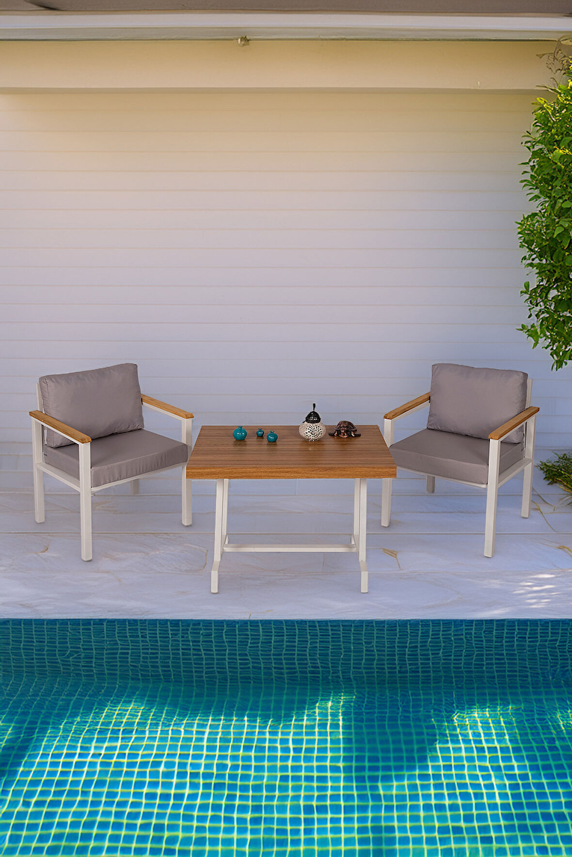 NEOKAS  Balkon Mobilyası, Bahçe Takımı, 1+1+Masa, Kafe Koltuğu, Bekleme Alanı Koltuğu