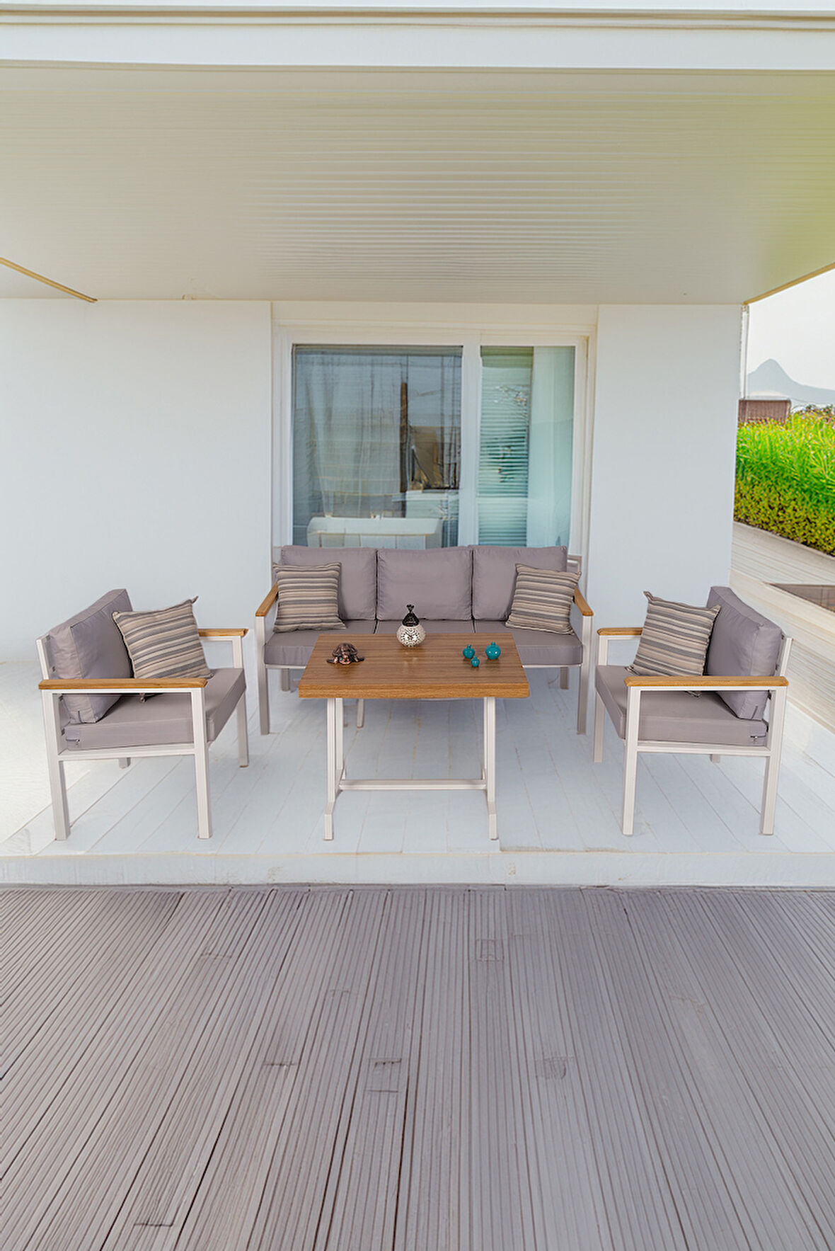 NEOKAS  Bahçe Takımı, Balkon Mobilyası, 1+1+3+Masa, Kafe Koltuğu, Bekleme Alanı Koltuğu