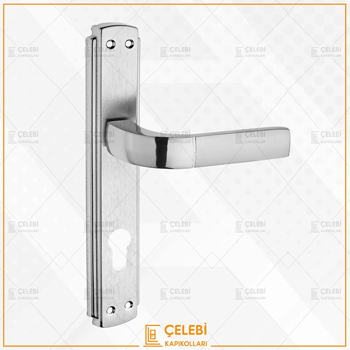 NERGİS KOL AYNALI NİKEL SATEN YALE KAPI KOLU 