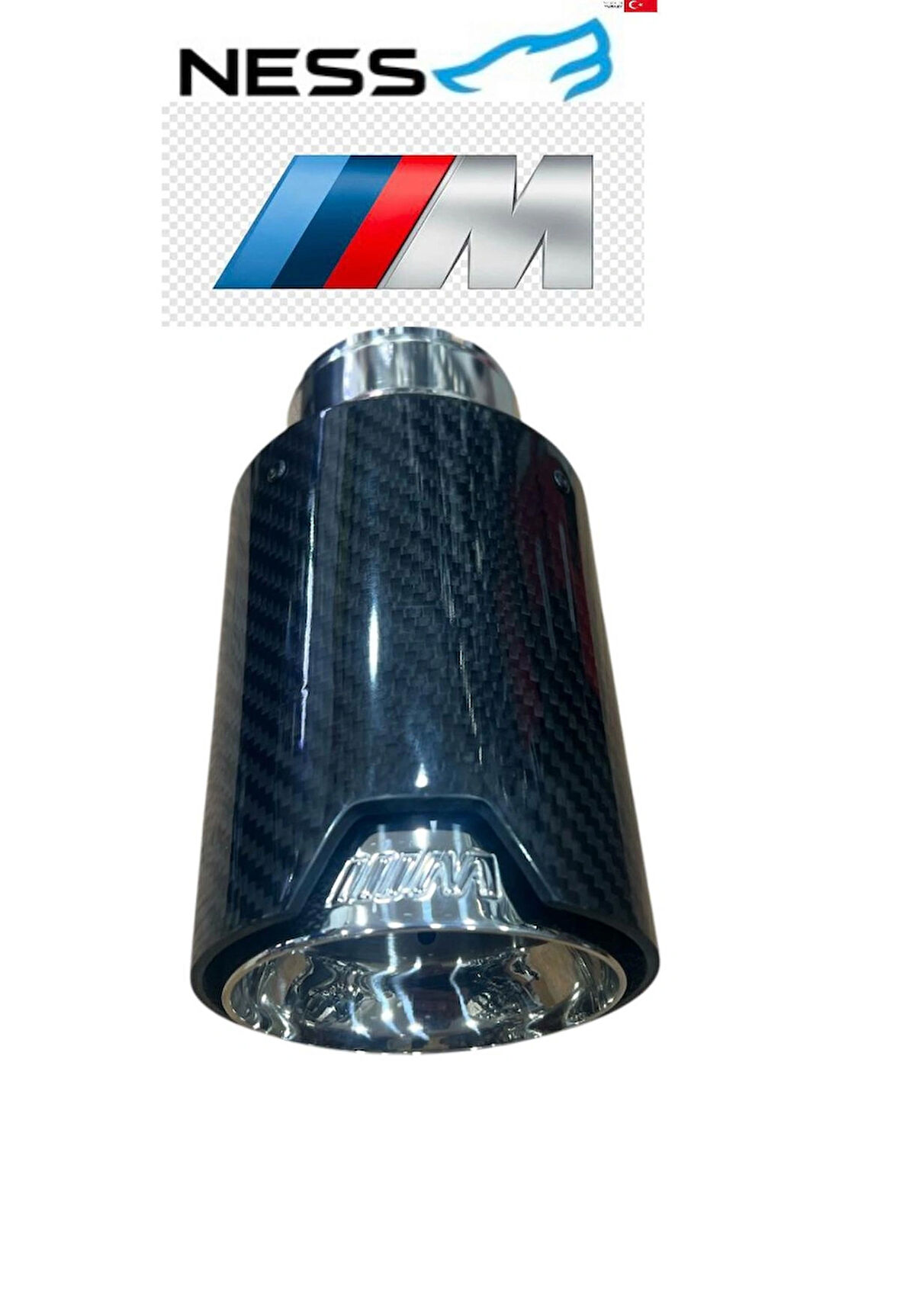 İTHAL BMW M LOGOLU TEKLİ EGZOZ UCU İÇİ KROM 