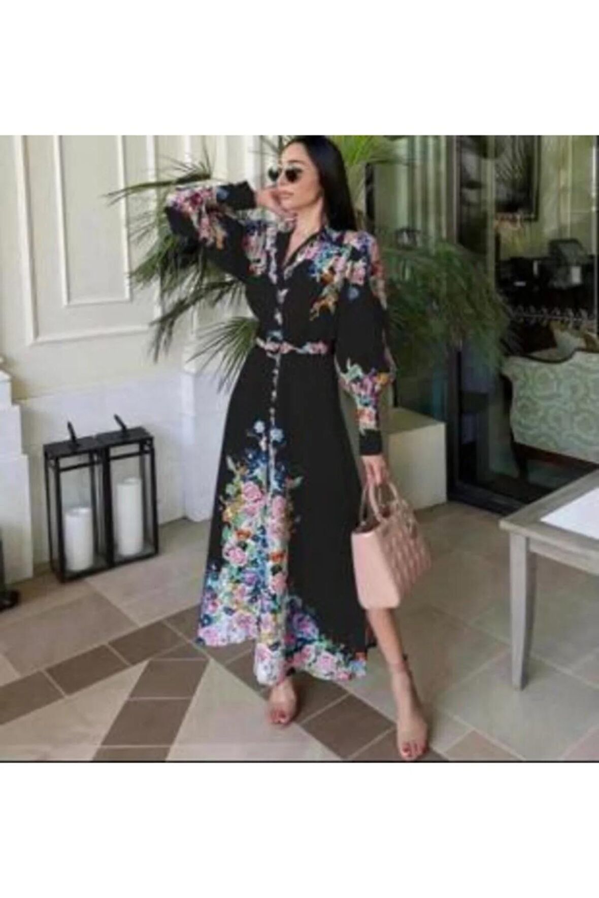 Ithal Hürrem Kumaş Elbise Kemer Dahil