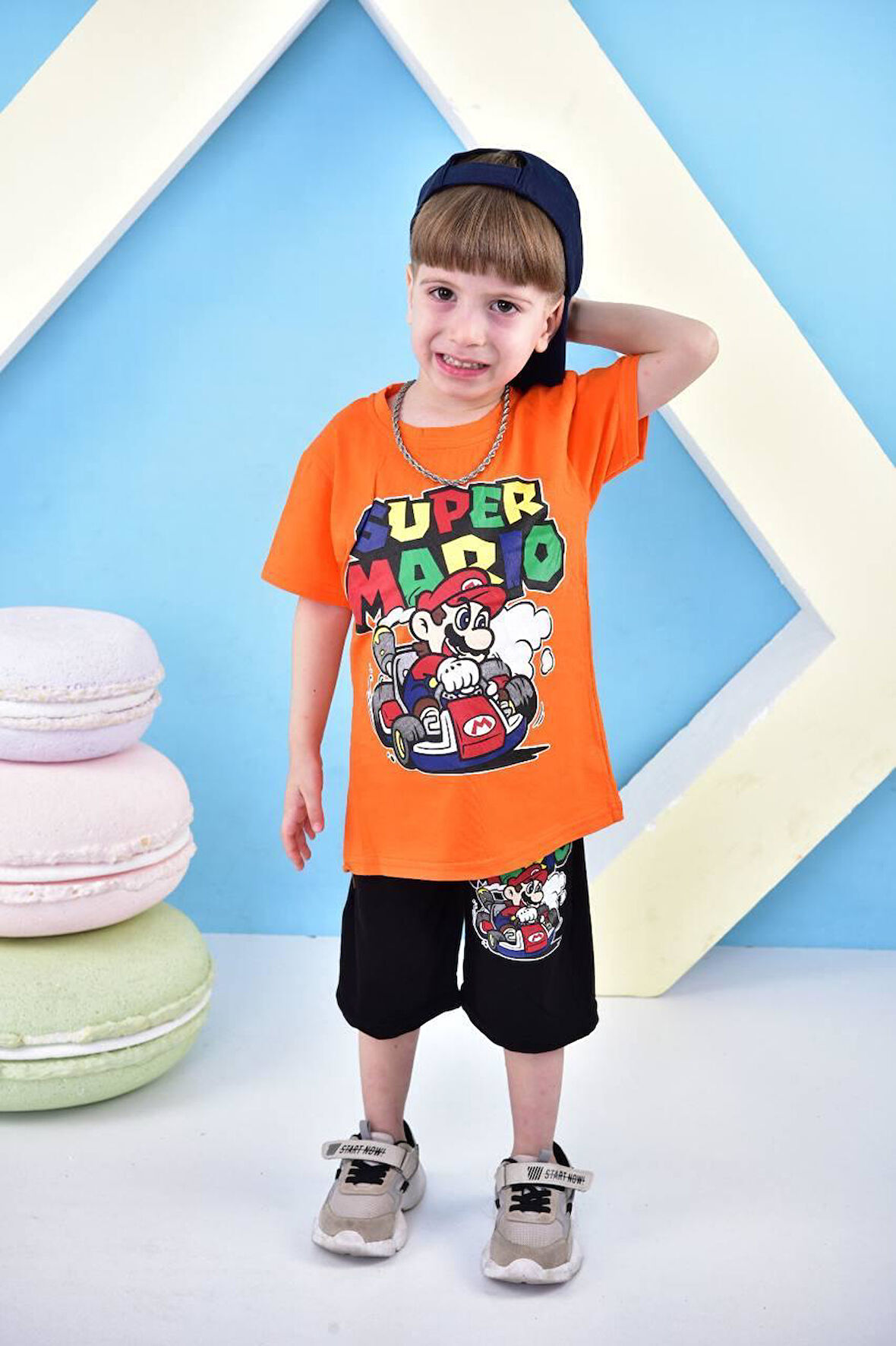 Erkek Çocuk Super Mario Baskılı Şortlu Alt Üst Takım