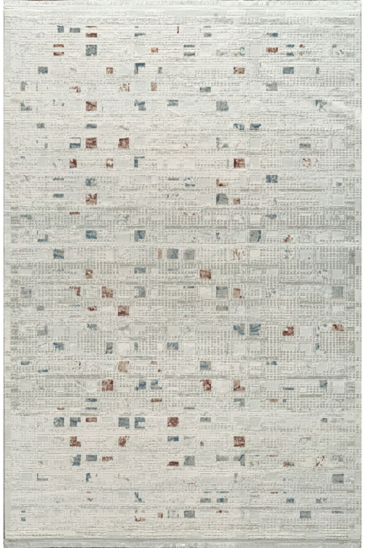 Atlas Halı Seren NF09A Krem Mavi Akrilik Silinebilir Yumuşak Leke Tutmaz Halı