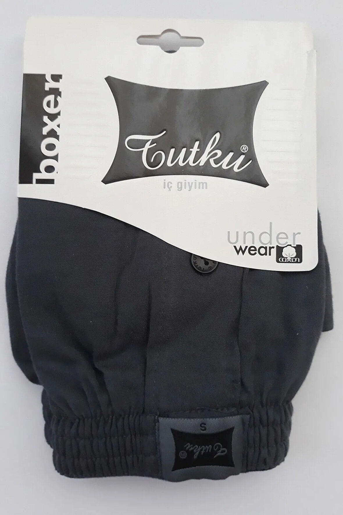 Erkek Lacivert Penye Düğmeli Boxer