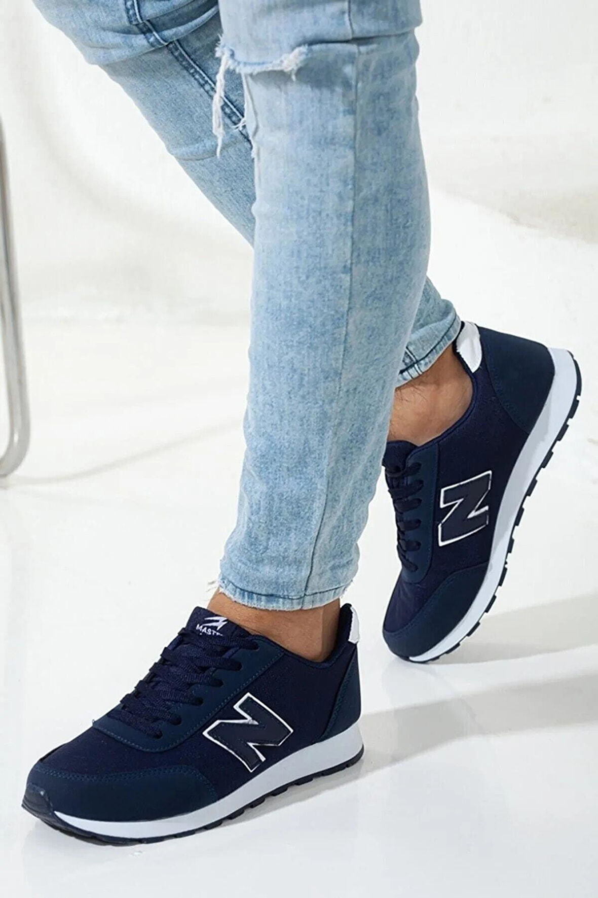 Erkek Günlük Comfort Casual Rahat Taban Esnek Bağcıklı Yürüyüş Triko Sneaker Beyaz Spor Ayakkabı