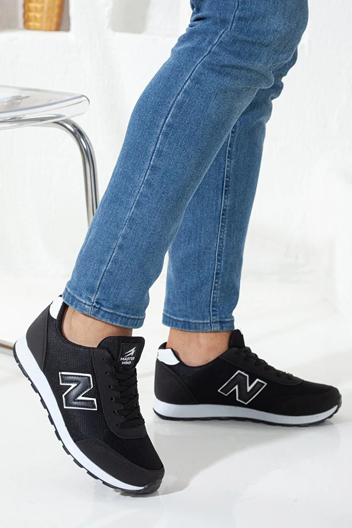 Erkek Günlük Comfort Casual Rahat Taban Esnek Bağcıklı Yürüyüş Triko Sneaker Beyaz Spor Ayakkabı