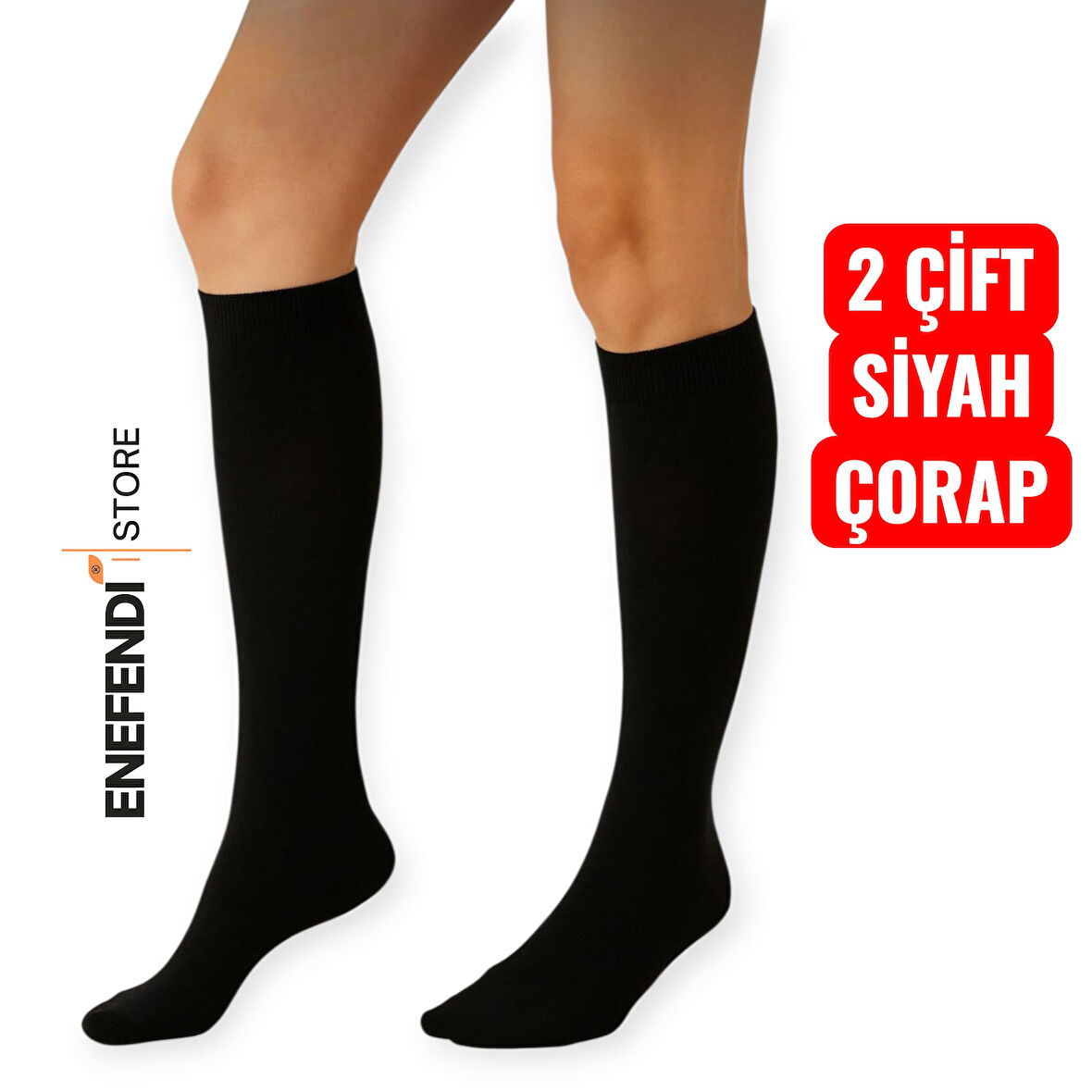 2ÇİFT ANNE ÇORABI DİZALTI KALIN SICAK LİKRALI ESNEK YÜNLÜ RAHAT ÇORAP 36-40 SİYAH HEDİYE 