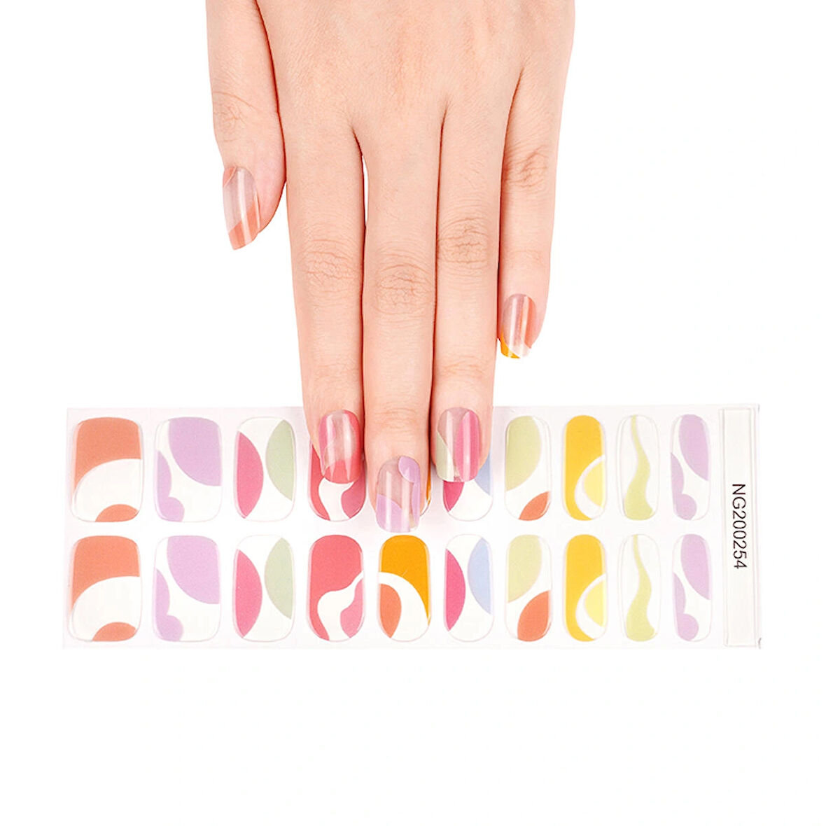 Colorful Nail Art Jel Tırnaklar, 20 adet (2 kullanım)