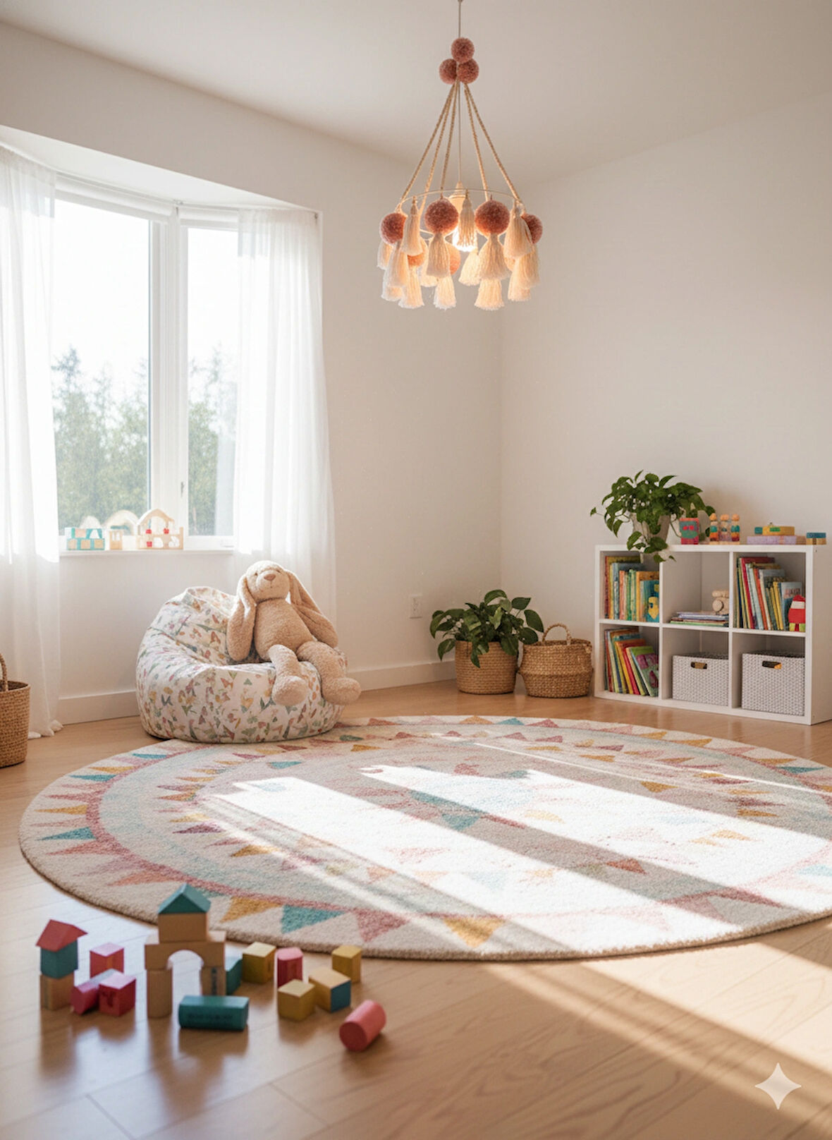 El Yapımı Ponpon Bohem Püsküllü Avize (Ampul hediyeli)