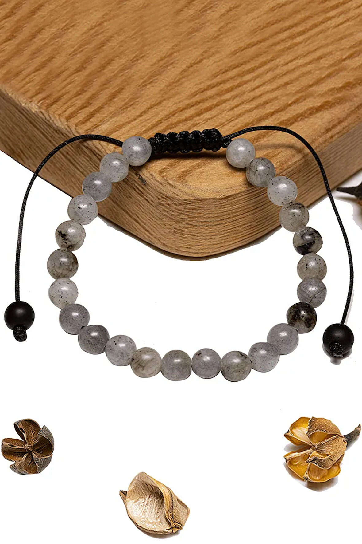 Sertifikalı Aaa+ Labradorit Taşı Bileklik - Makrome